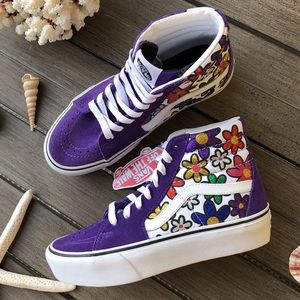 🌴🔆VANS- HI TOPS PLATFORM GLITTER DAISIES🔆🌴